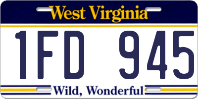 WV license plate 1FD945
