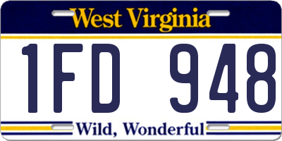 WV license plate 1FD948