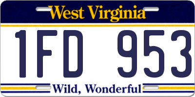 WV license plate 1FD953