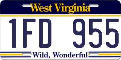 WV license plate 1FD955