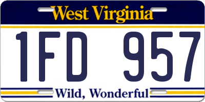 WV license plate 1FD957