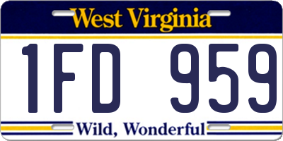 WV license plate 1FD959