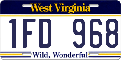 WV license plate 1FD968