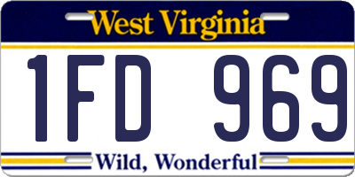 WV license plate 1FD969