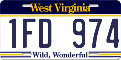 WV license plate 1FD974