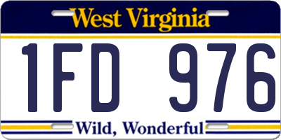 WV license plate 1FD976