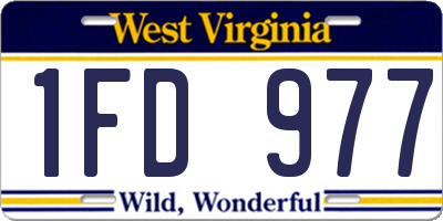 WV license plate 1FD977