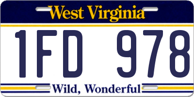 WV license plate 1FD978