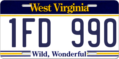 WV license plate 1FD990