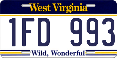 WV license plate 1FD993