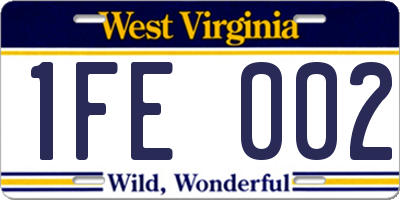 WV license plate 1FE002