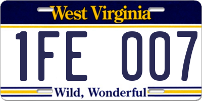WV license plate 1FE007