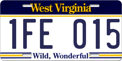 WV license plate 1FE015