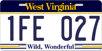 WV license plate 1FE027