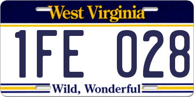 WV license plate 1FE028