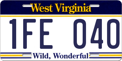 WV license plate 1FE040