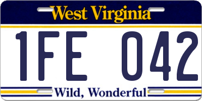 WV license plate 1FE042