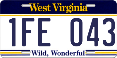 WV license plate 1FE043