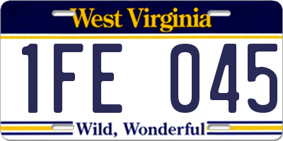 WV license plate 1FE045