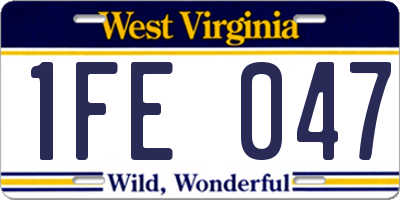 WV license plate 1FE047