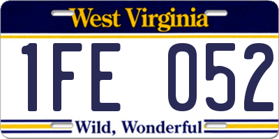 WV license plate 1FE052