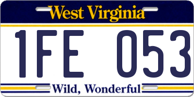 WV license plate 1FE053