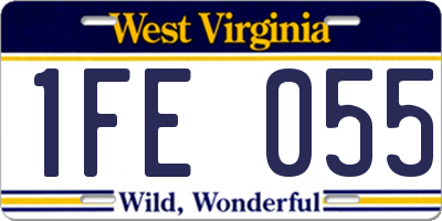 WV license plate 1FE055