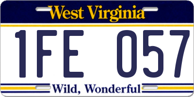 WV license plate 1FE057