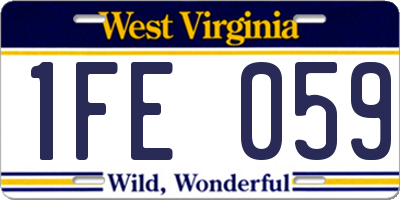 WV license plate 1FE059