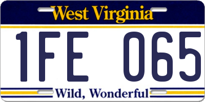 WV license plate 1FE065
