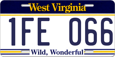 WV license plate 1FE066
