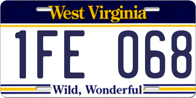 WV license plate 1FE068