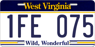 WV license plate 1FE075