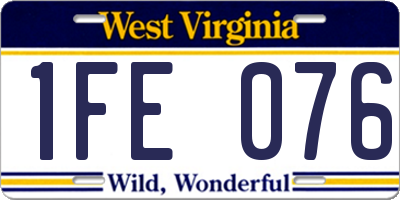 WV license plate 1FE076