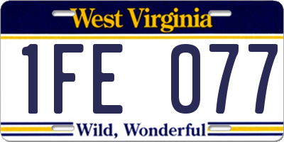 WV license plate 1FE077
