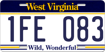 WV license plate 1FE083