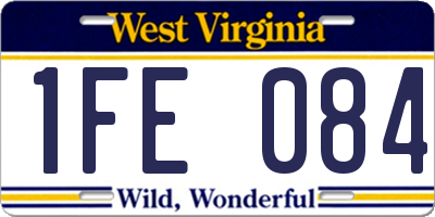 WV license plate 1FE084