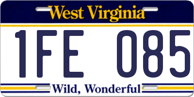 WV license plate 1FE085