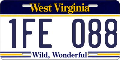 WV license plate 1FE088