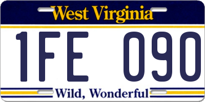 WV license plate 1FE090