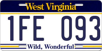 WV license plate 1FE093
