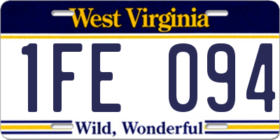 WV license plate 1FE094