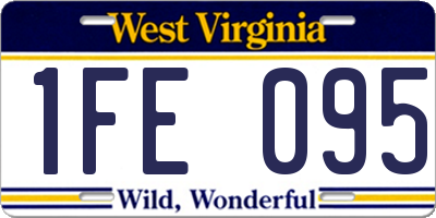 WV license plate 1FE095