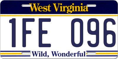 WV license plate 1FE096