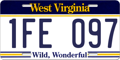 WV license plate 1FE097