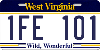 WV license plate 1FE101