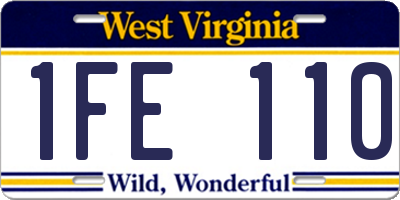 WV license plate 1FE110
