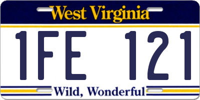 WV license plate 1FE121