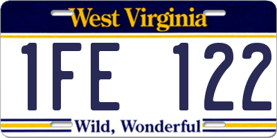 WV license plate 1FE122