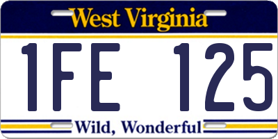 WV license plate 1FE125